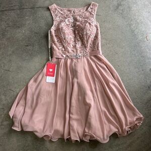 JJs House Pink Lace Formal Dress